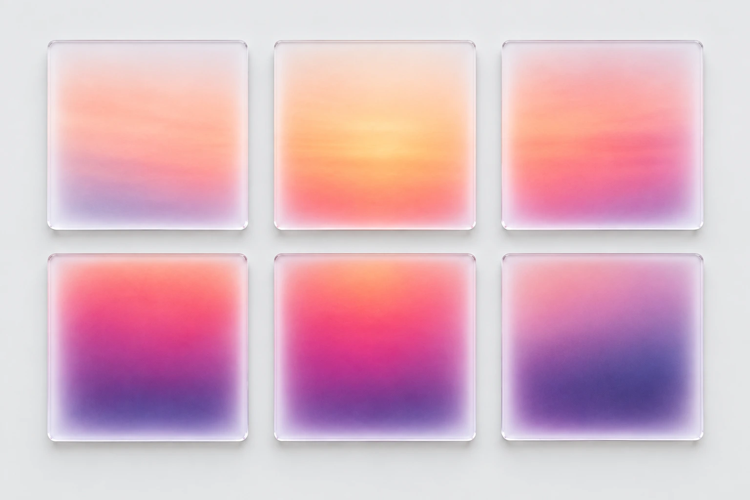 All six coasters assembled into one complete sunset view