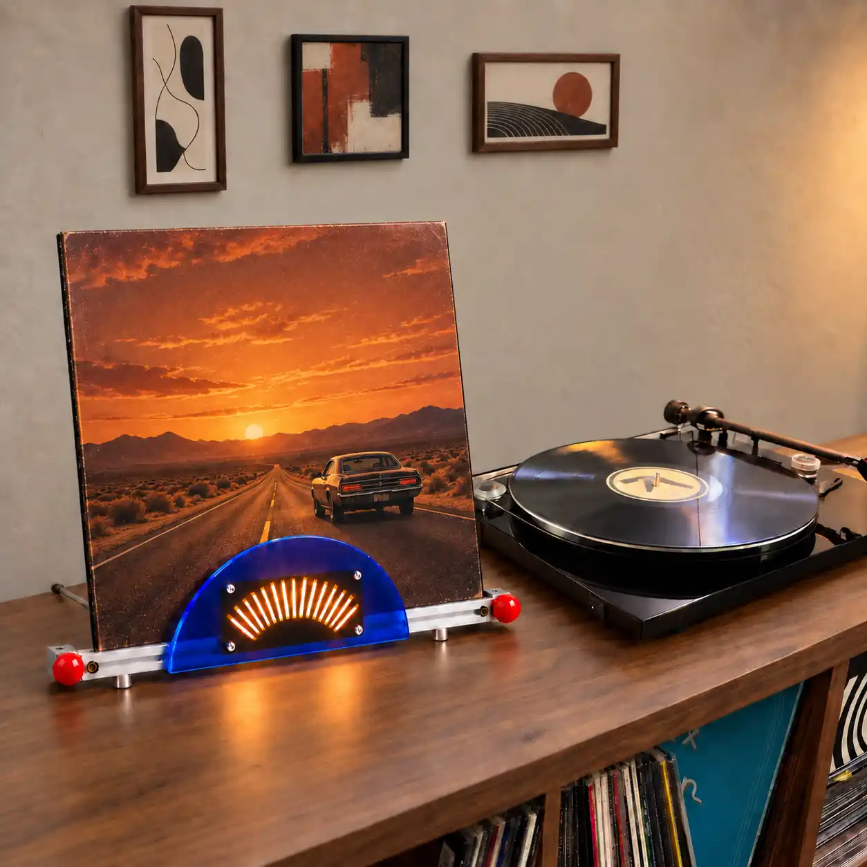 Audio-Reactive Now Playing Vinyl Record Display Stand