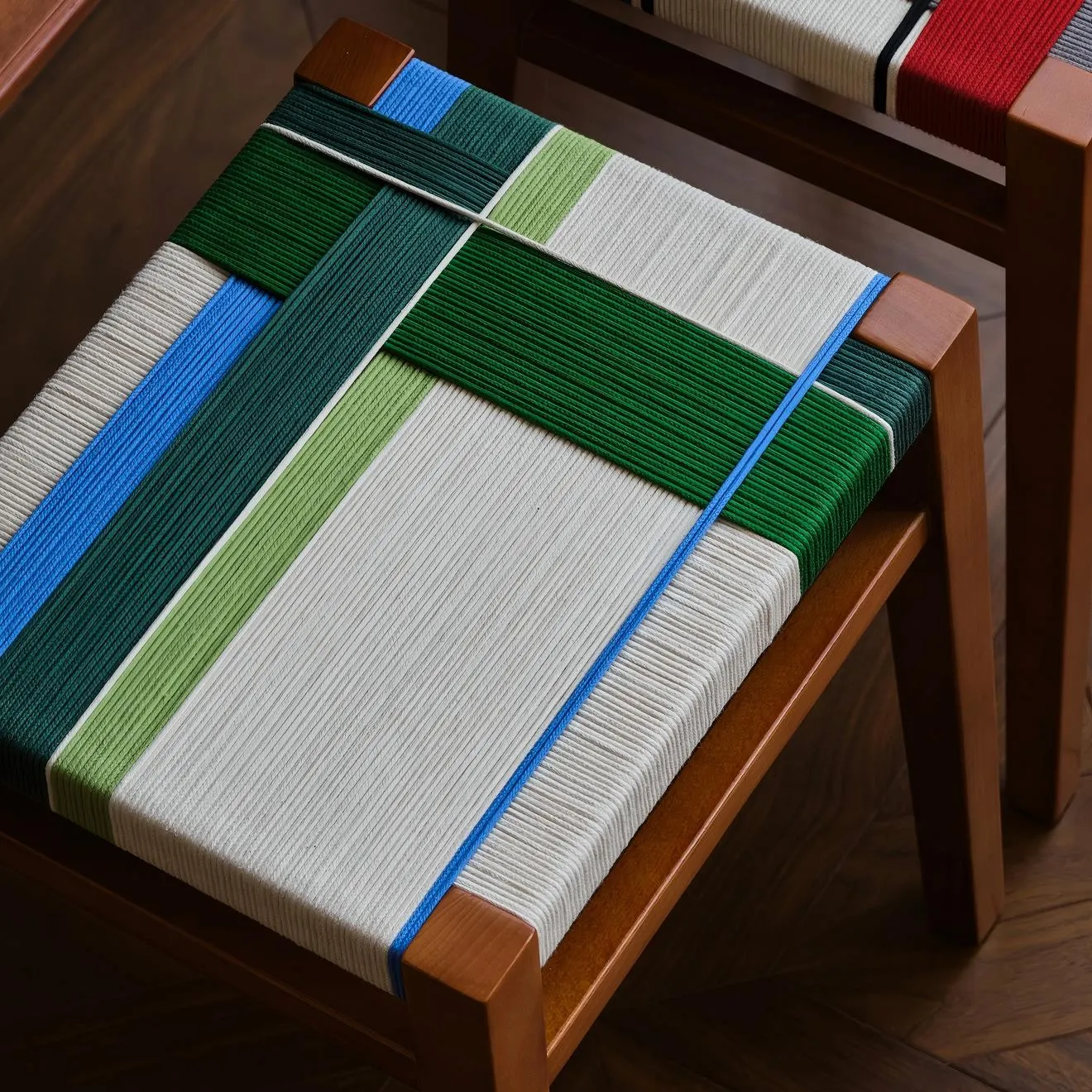 mondrian woven art stool