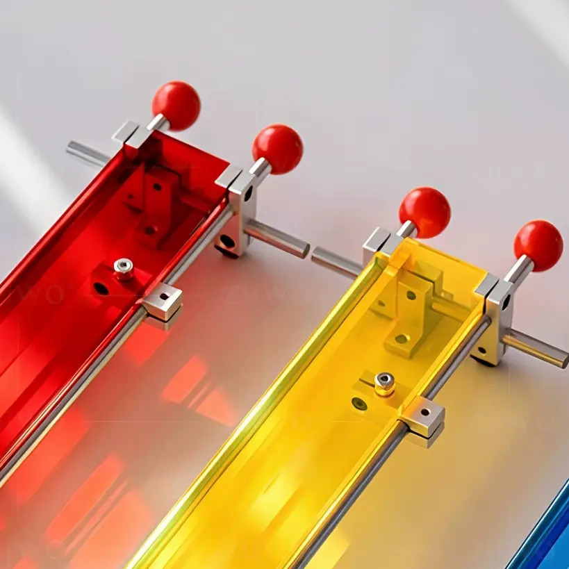 Transparent colored acrylic detail