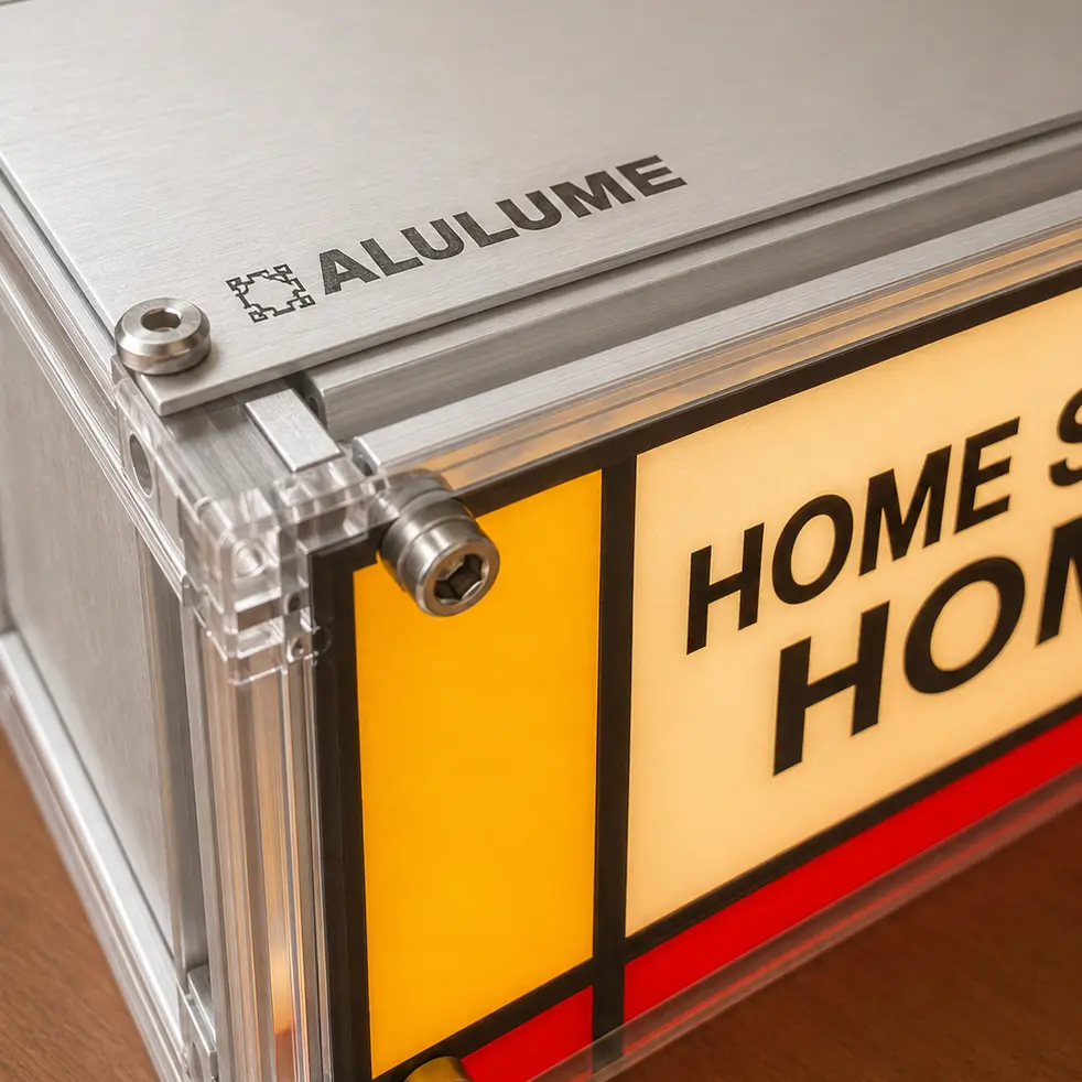 ALULUME aluminum and acrylic construction detail