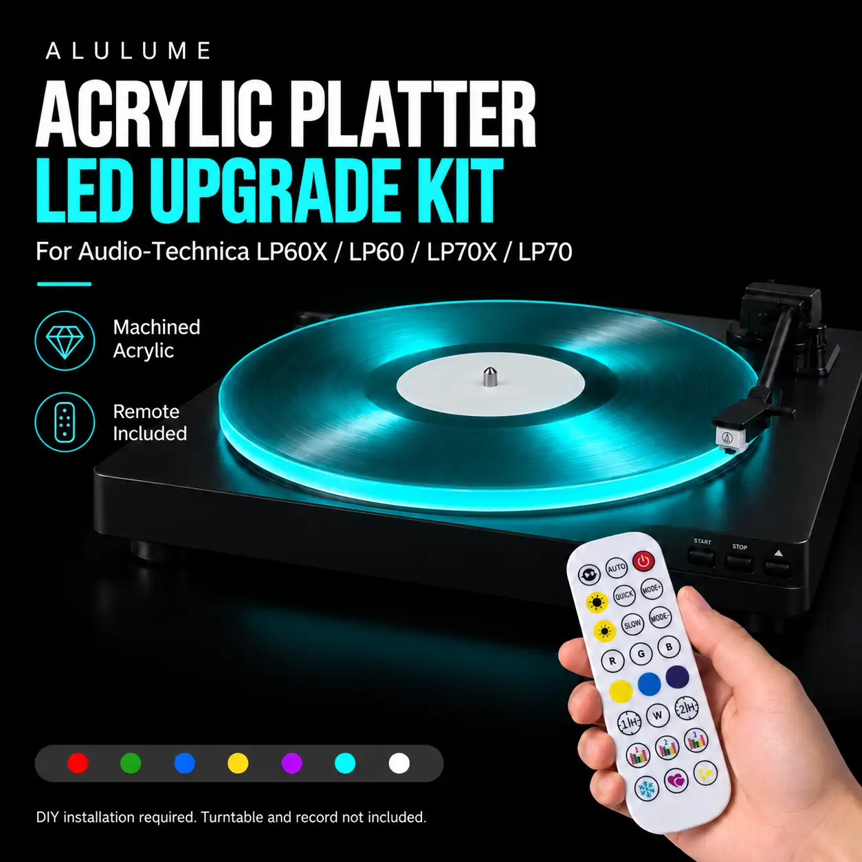 ALULUME LED Turntable Kit with Remote