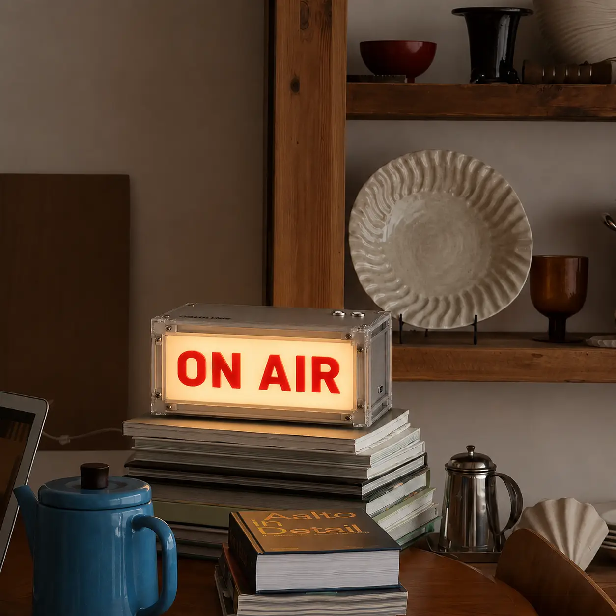 Scene 2 with the ON AIR light switched on