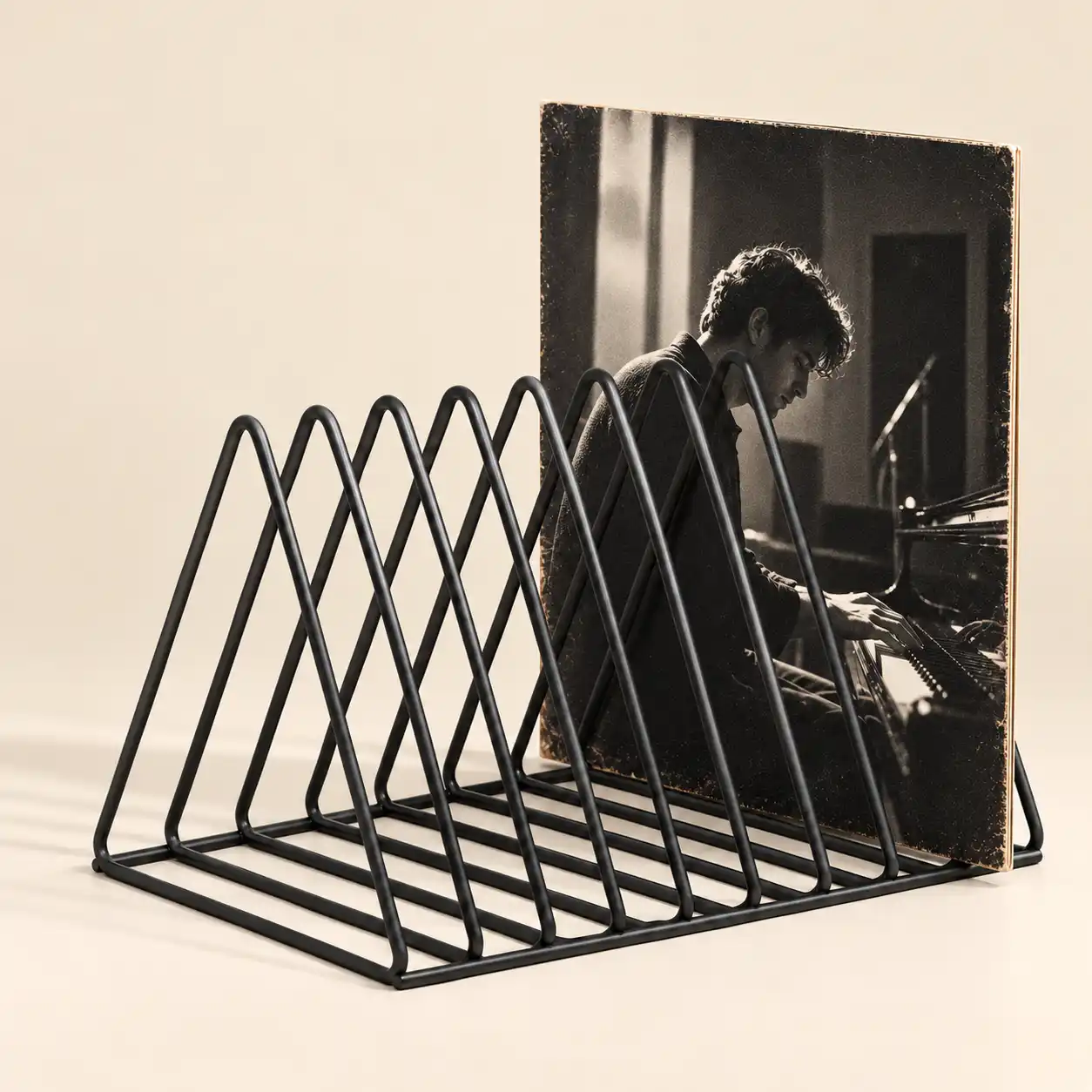 Triangle Metal Vinyl Record & Magazine Holder