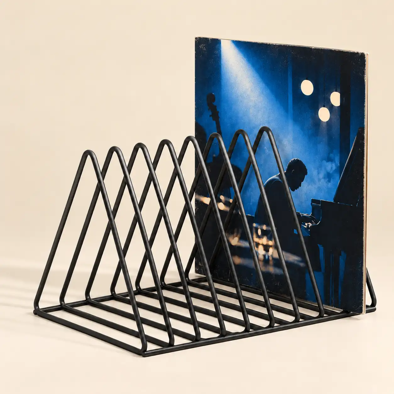 Triangle Metal Vinyl Record & Magazine Holder
