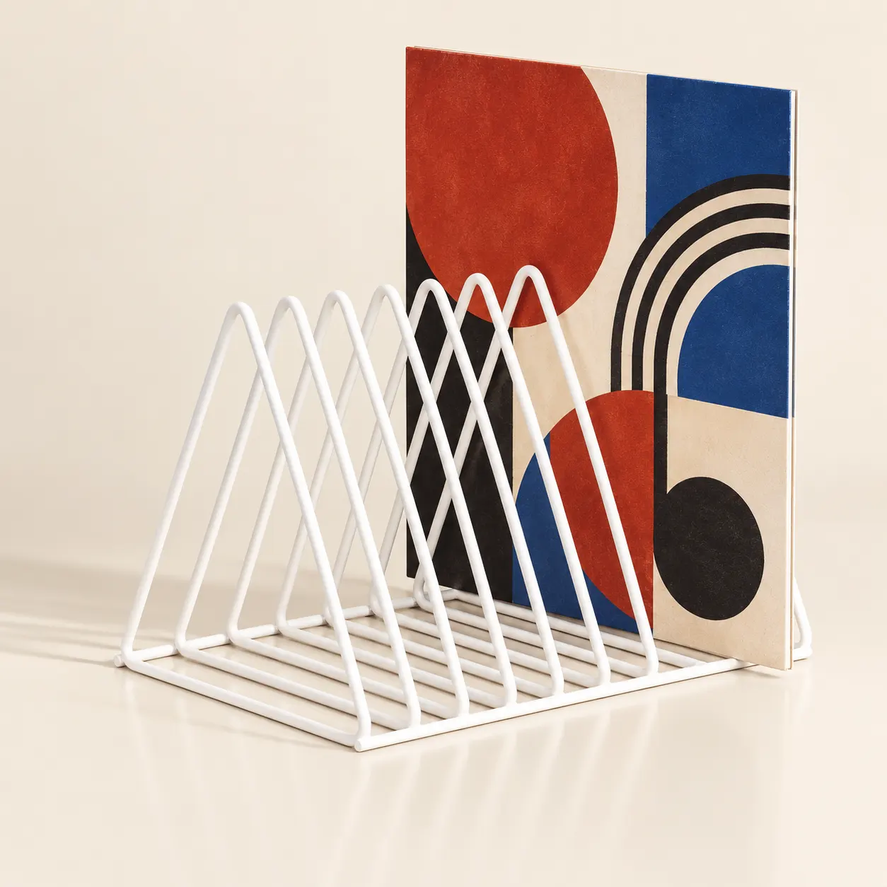 Triangle Metal Vinyl Record & Magazine Holder