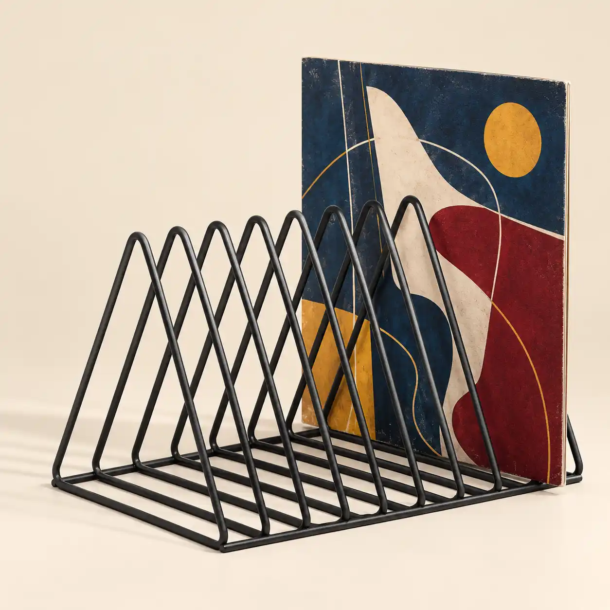 Triangle Metal Vinyl Record & Magazine Holder