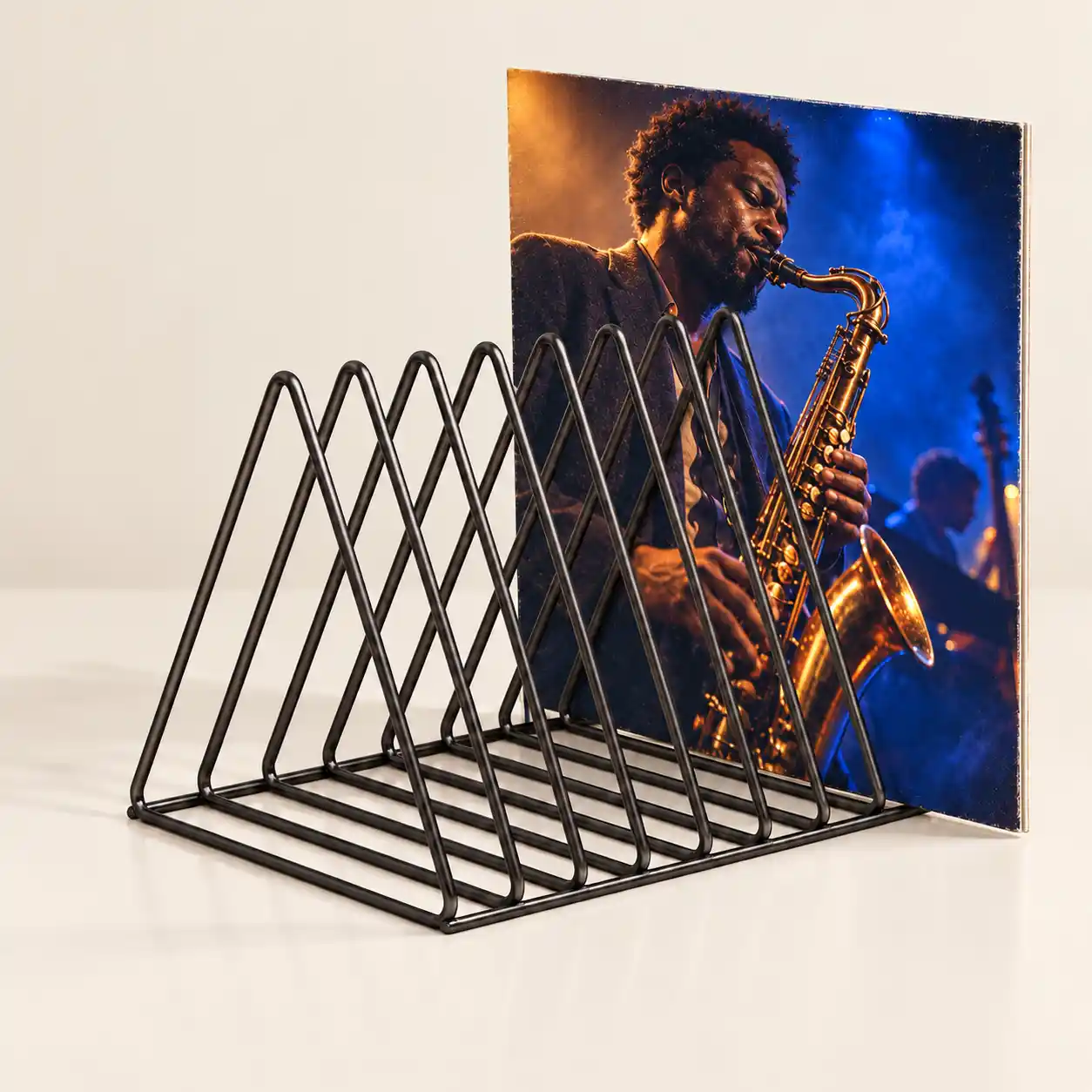 Triangle Metal Vinyl Record & Magazine Holder