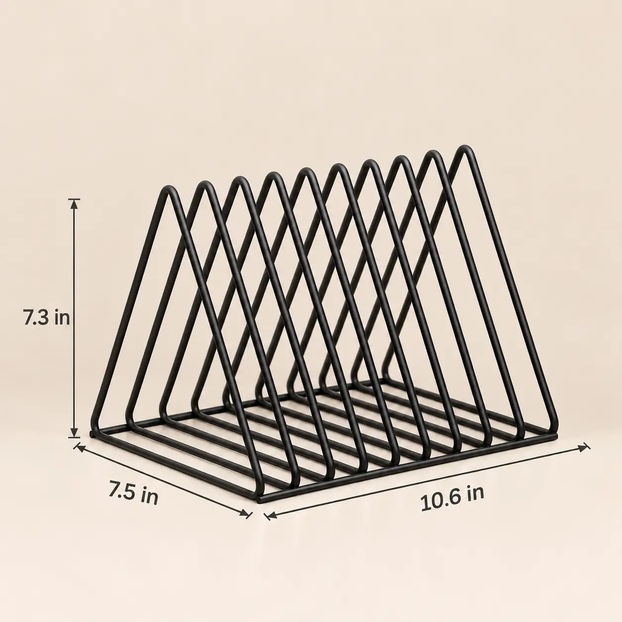 Triangle Metal Vinyl Record & Magazine Holder