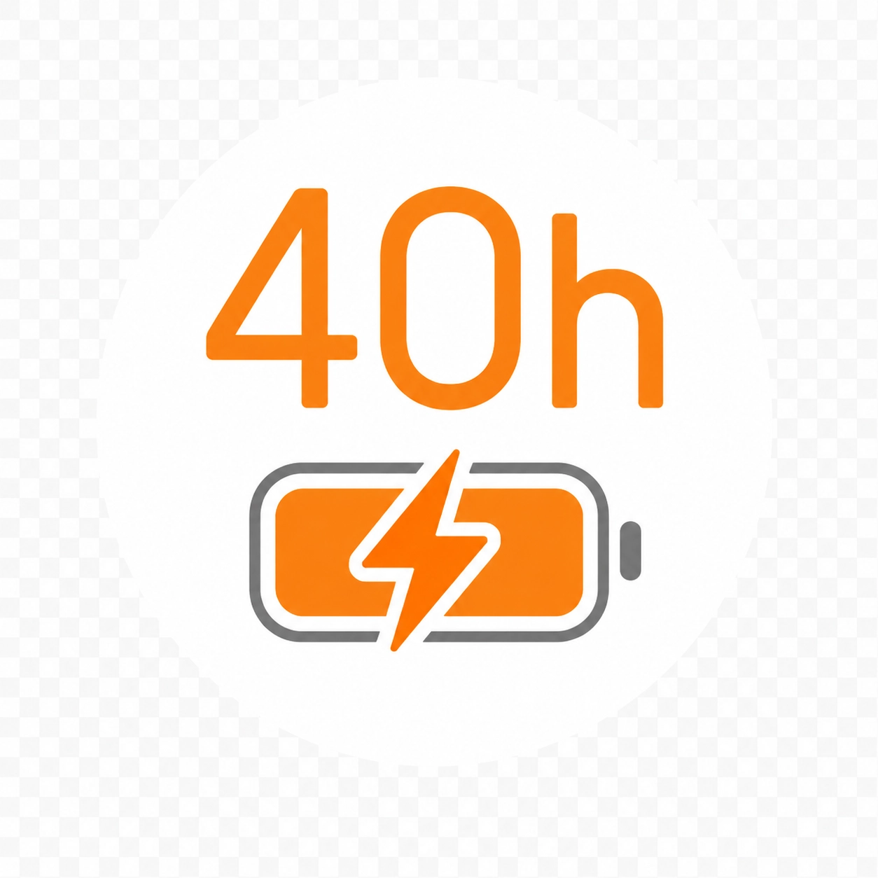 40-hour rechargeable battery icon