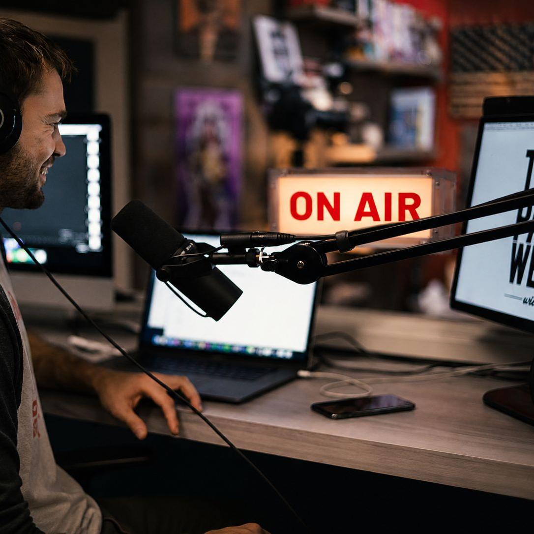 ON AIR light in a creator setup