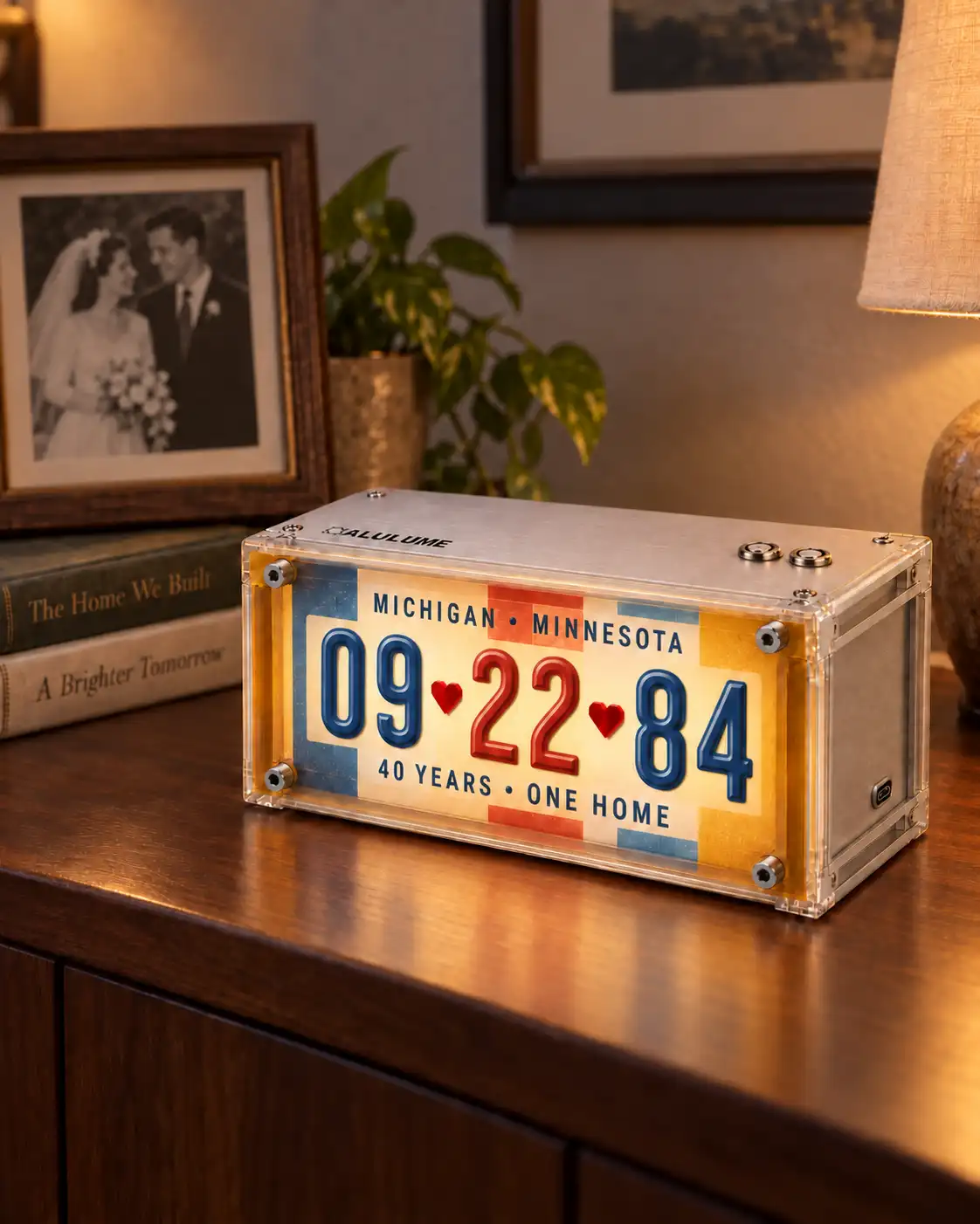 Personalized anniversary date and states lightbox
