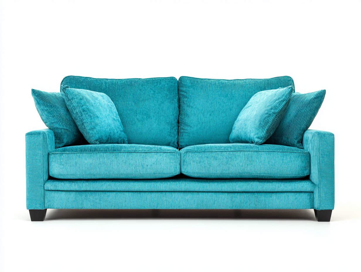 Canapé 2 places en tissu 170x90x85 cm - bleu turquoise - design contemporain pour salon-Loftgetly