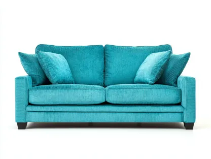 Canapé 2 places en tissu 170x90x85 cm - bleu turquoise - design contemporain pour salon-Loftgetly