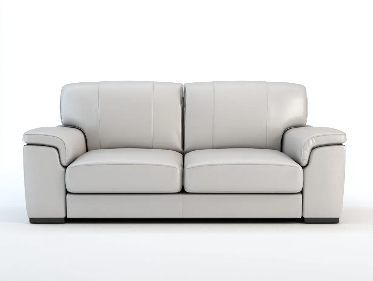 Canapé 2 places en cuir 165x90x95 cm - blanc - confort salon style contemporain-Loftgetly