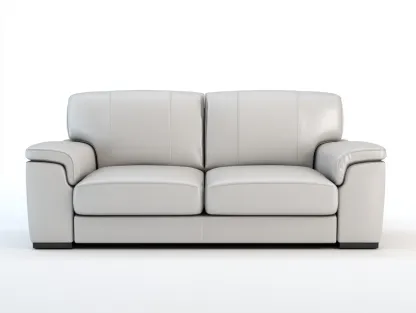 Canapé 2 places en cuir 165x90x95 cm - blanc - confort salon style contemporain-Loftgetly