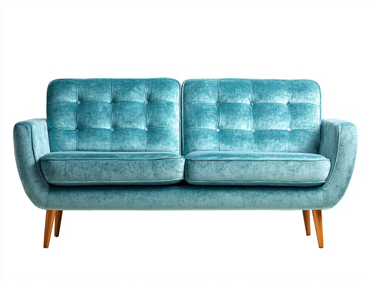 Canapé 2 places en tissu 170x90x85 cm - bleu turquoise - confort salon style contemporain-Loftgetly