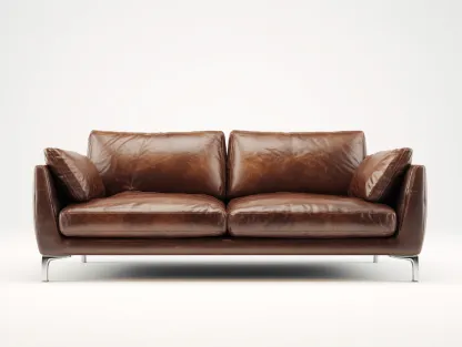 Canapé 2 places en cuir 190x95x85 cm - marron - design contemporain pour salon-Loftgetly
