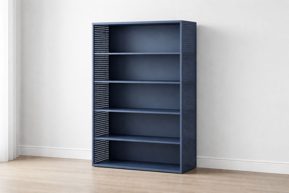Étagère en métal bleu avec 5 étagères fixes 180x90x30cm