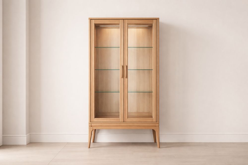 Vitrine en Bois et Verre avec Deux Portes