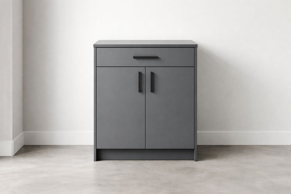 Buffet de rangement MDF gris 80x60x35cm