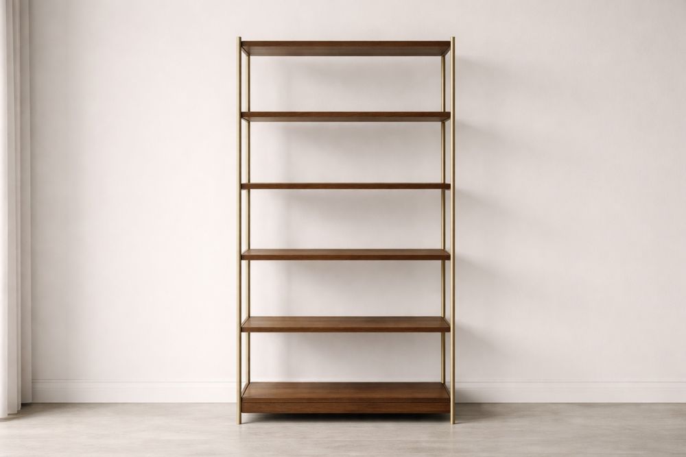 Étagère bibliothèque en bois et métal 180x90x30 cm