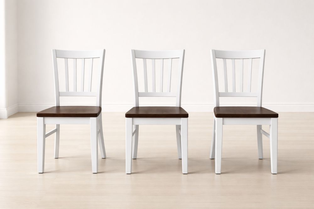Chaises en Bois Blanc et Brun