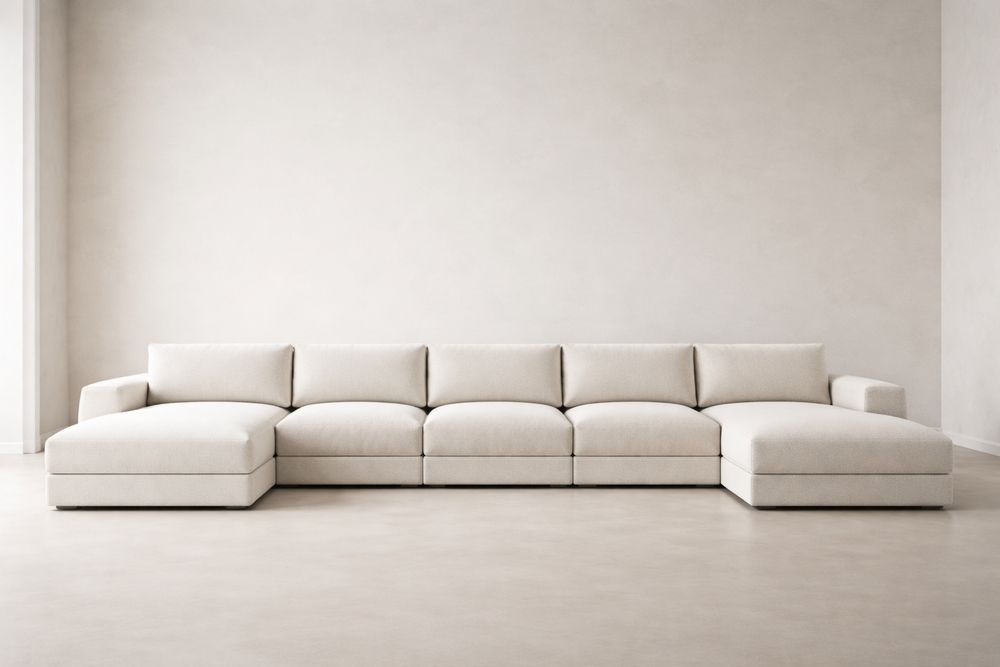 Canapé modulable en tissu avec méridiennes