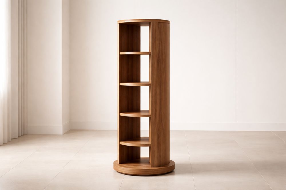 Étagère ronde en bois massif à plusieurs niveaux