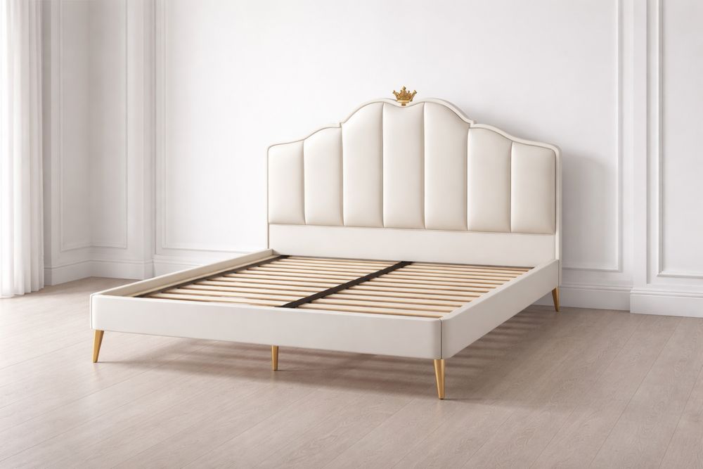 Lit en Polyuréthane avec Tête de Lit Rembourrée