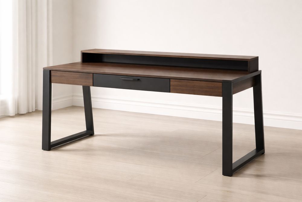 Bureau en Bois et Métal avec Tiroir 150x60x75 cm