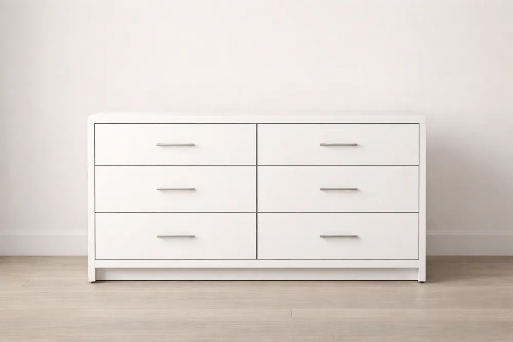 Commode 6 tiroirs en MDF Blanc