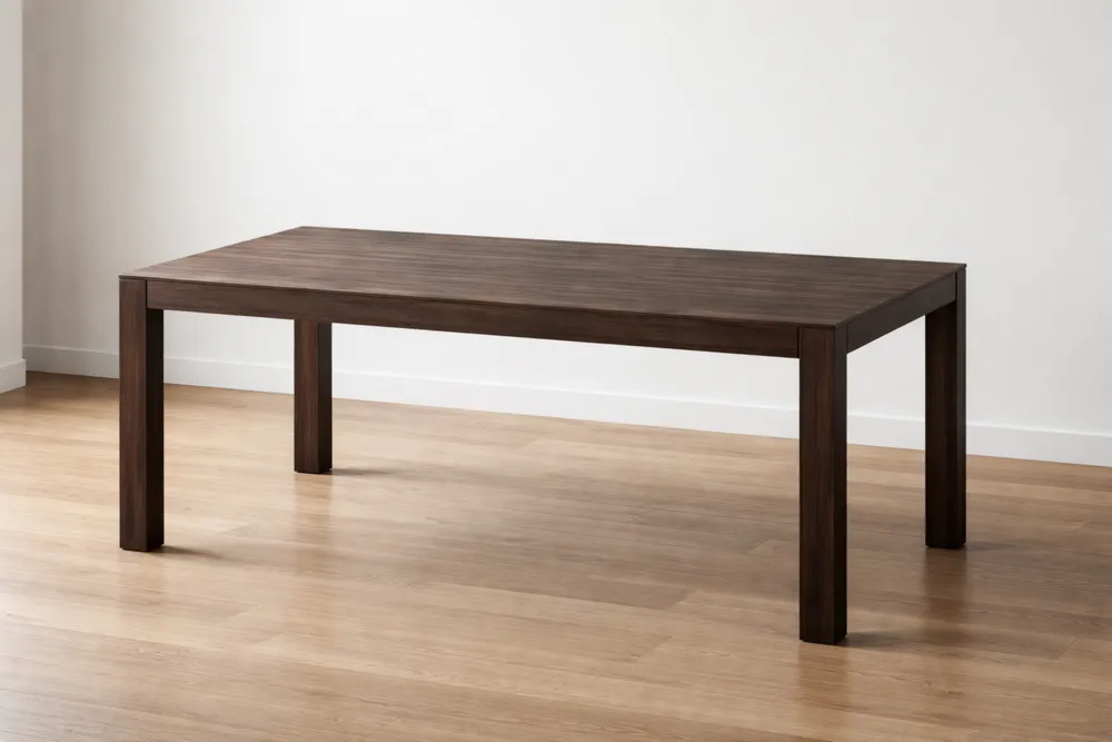 Table en bois massif verni marron 180x90x75 cm