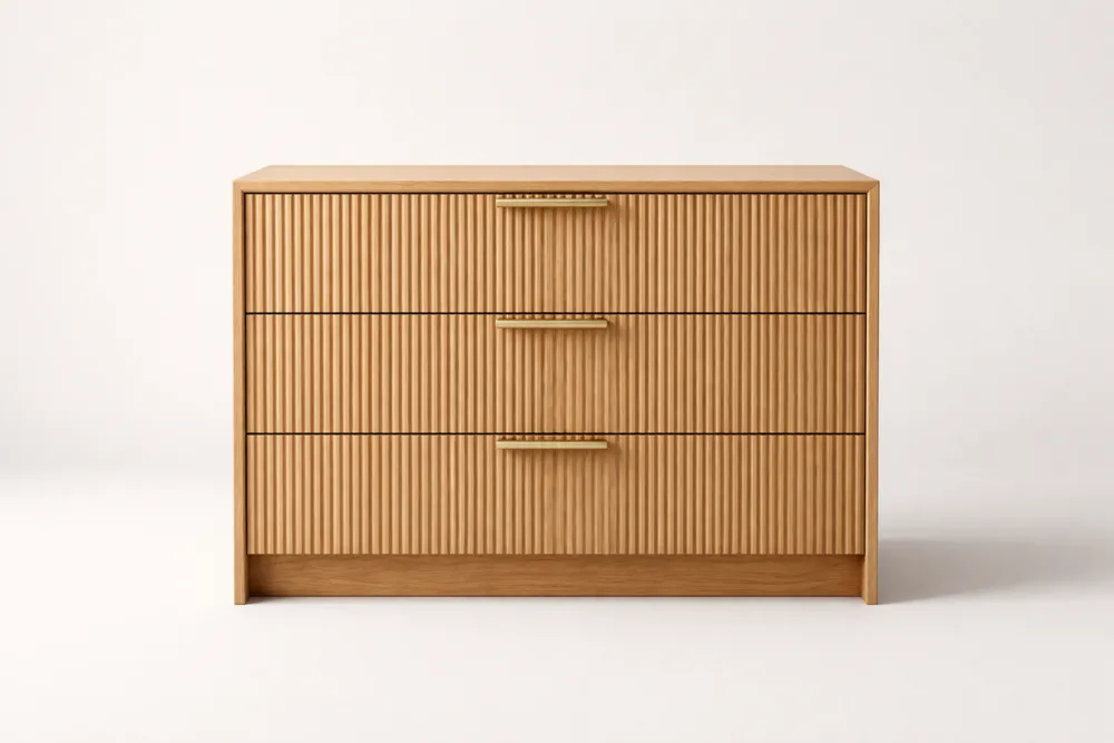 Commode en bois de chêne à 3 tiroirs