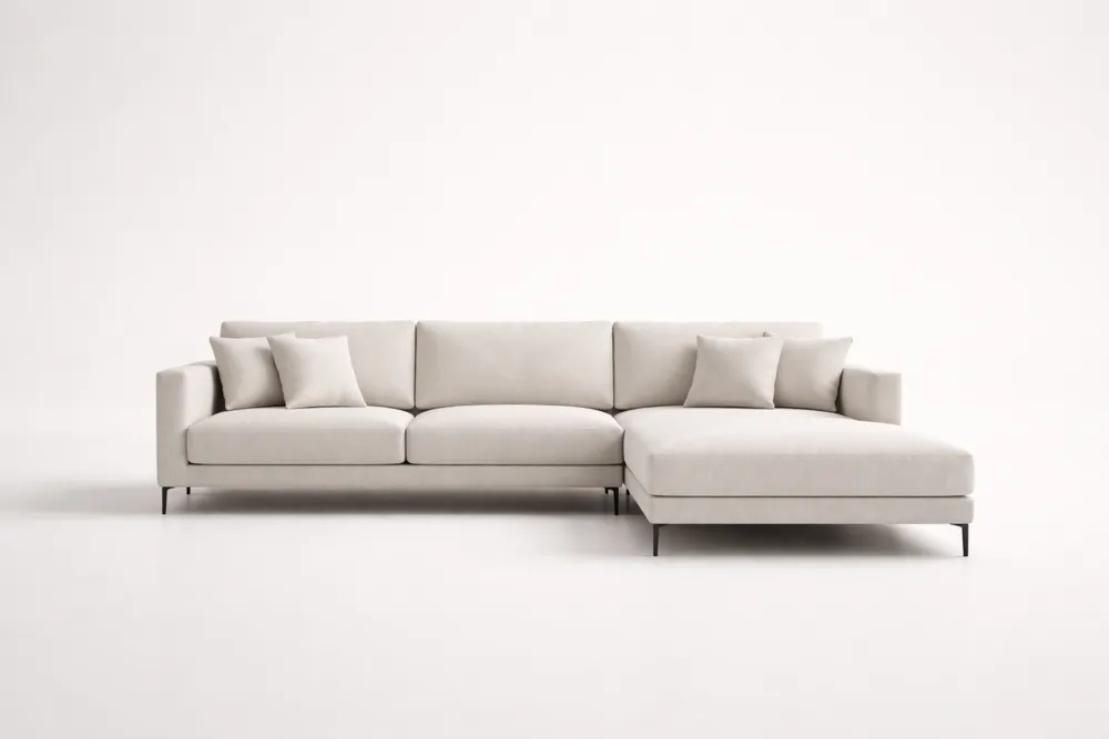 Canapé d'angle en tissu Beige