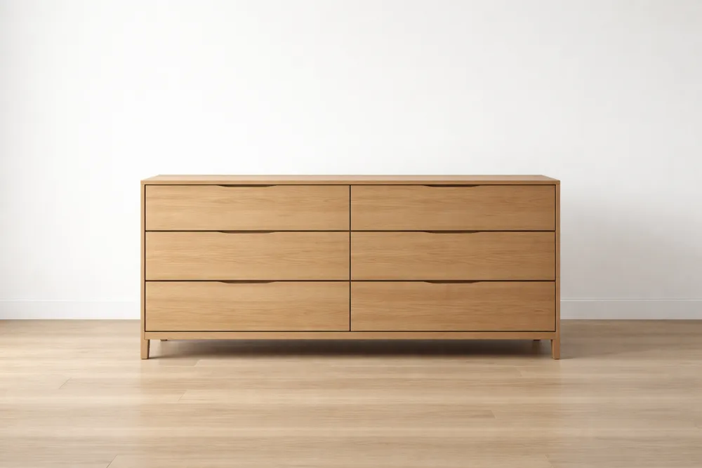 Commode 6 tiroirs en chêne massif