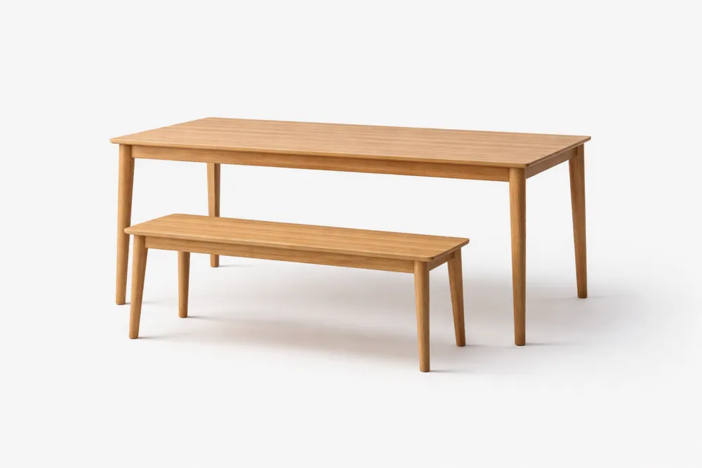 Table et Banc en Chêne Massif