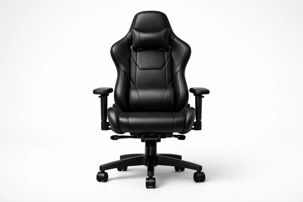 Chaise de bureau en Cuir Synthétique Noir