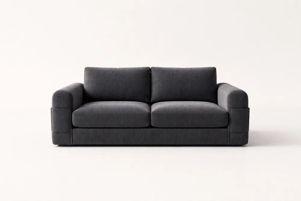 Canapé en tissu côtelé anthracite