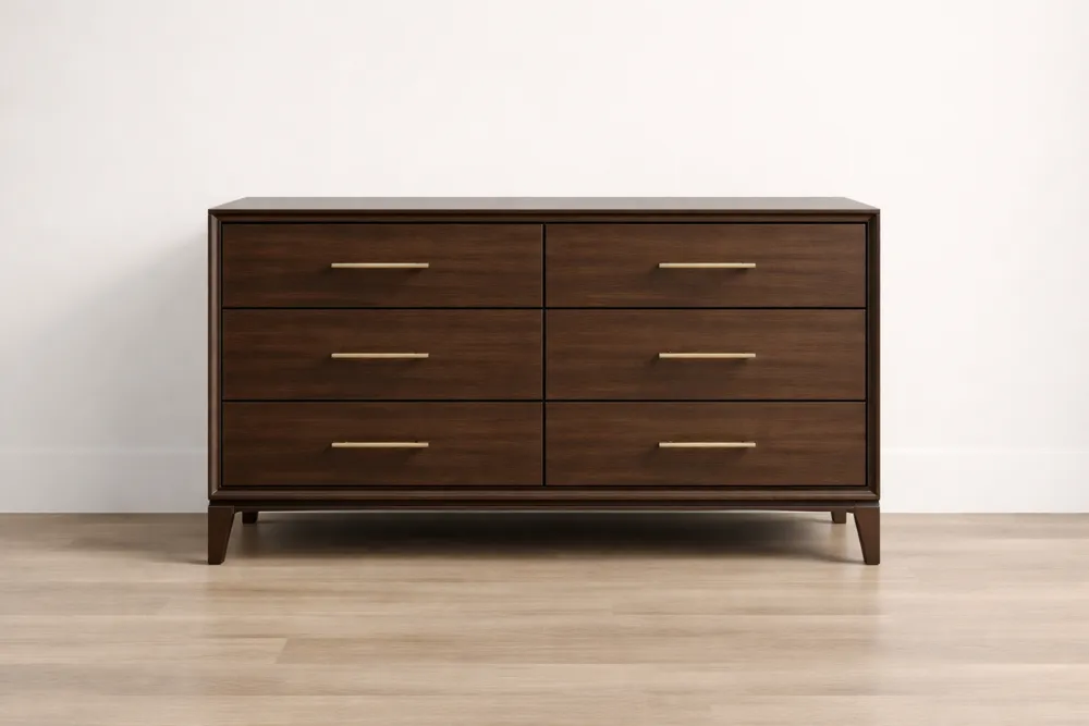 Commode en MDF 6 tiroirs poignées en acier