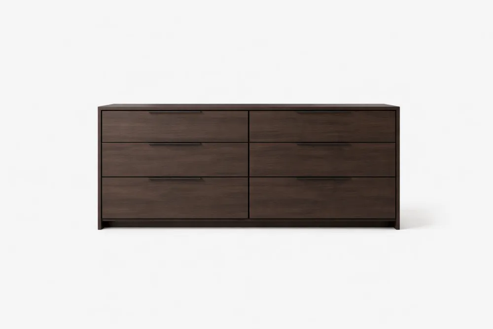 Commode marron à 6 tiroirs