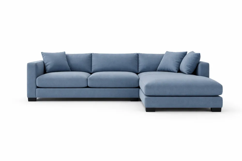 Canapé d'angle en tissu Bleu