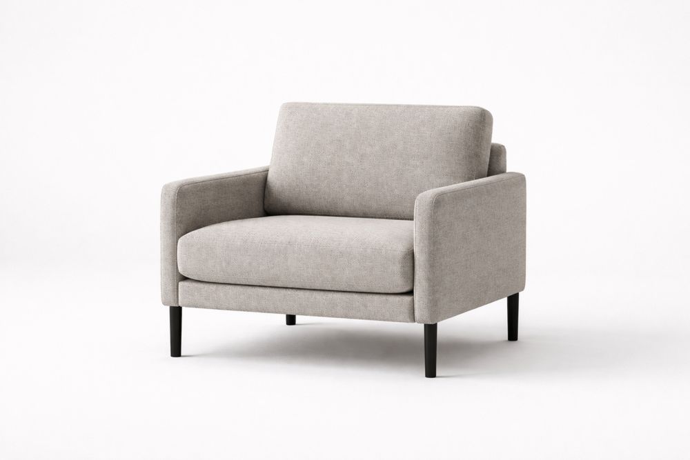 Fauteuil en tissu gris avec accoudoirs-Ardenlora