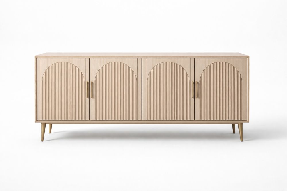 Buffet en Bois Massif avec 4 Portes en Arc-Ardenlora