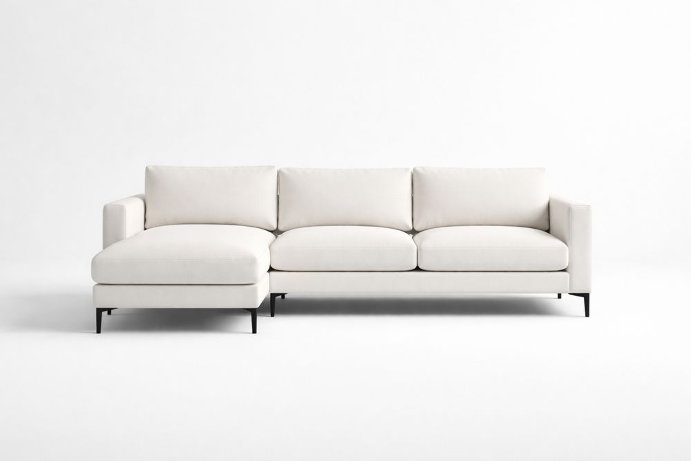 Canapé d'angle en tissu beige 270x155x85 cm-Ardenlora