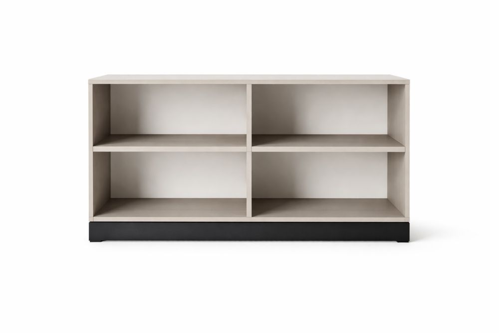 Étagère de rangement en bois composite gris et noir 4 compartiments-Ardenlora