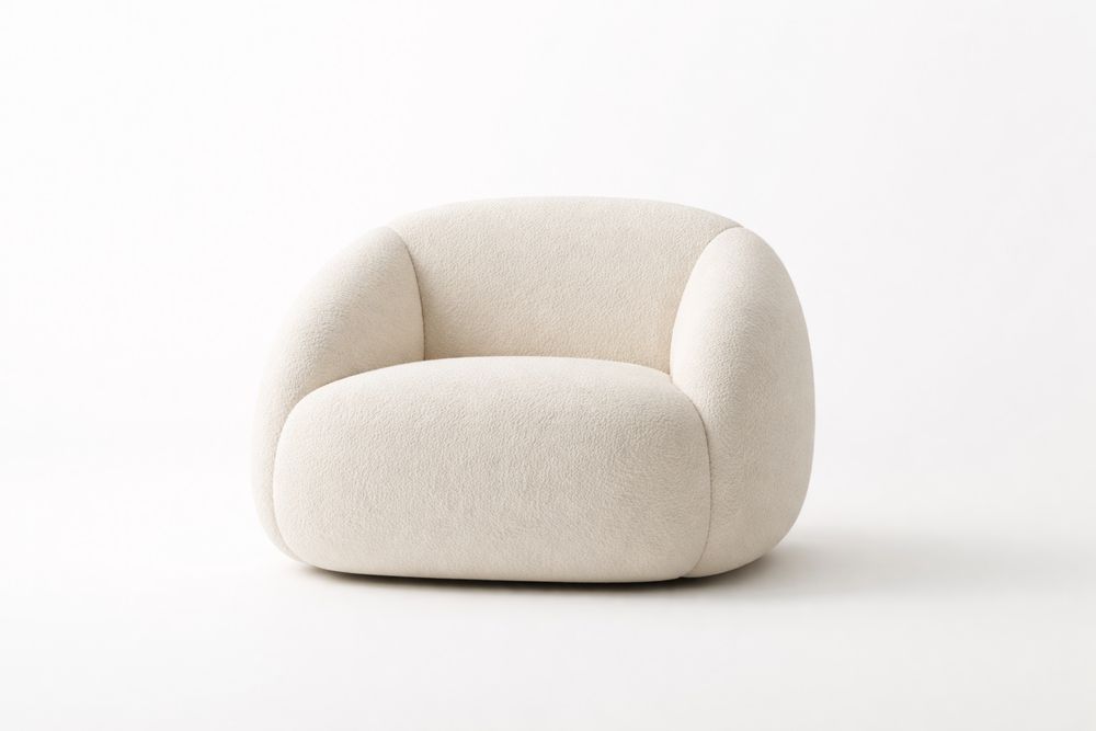 Fauteuil en tissu crème-Ardenlora