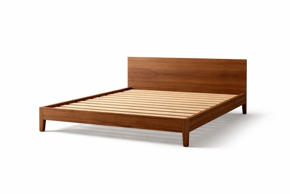 Cadre de lit en bois massif d'acajou Longueur200cmxLargeur160cm-Ardenlora