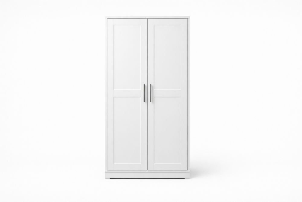 Armoire en bois composite à 2 portes blanche-Ardenlora