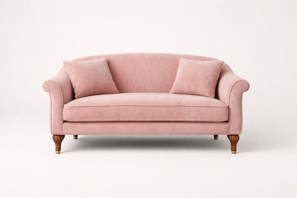 Canapé 2 places en tissu rose-Ardenlora